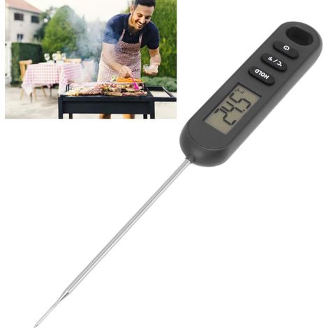 Thermomètre de Cuisson Digital Thermomètre Instantané Thermomètre Barbecue à Longue Sonde Noir ABS (1/5)