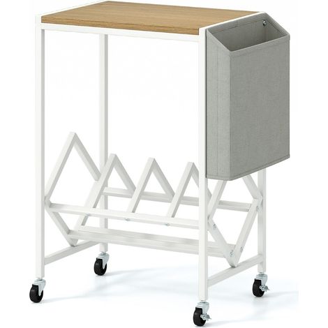 Supporto per giradischi con ruote 49,5 x 30 x 64 cm facile da riporre design moderno in legno naturale ingegnerizzato 200018555