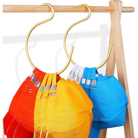 BEBUSINGOTO 2 percheros premium para gorras, perchas para armario, ahorradores de espacio, resistentes y duraderos, organizador de gorras de aluminio, organizador de sombreros simple, gran capacidad p (1/5)