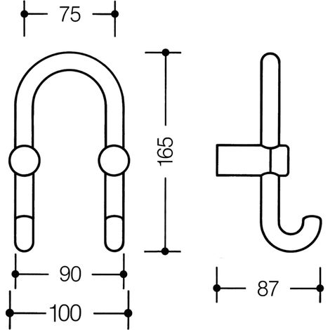 Perchero hewi 801.90B040 montaje pared acabado mate (1/3)