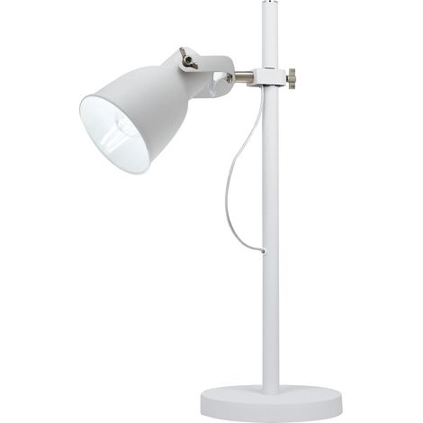 "Lampada da tavolo LEGEND in metallo bianco con finiture nichel" (1/2)