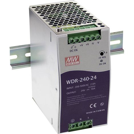 MEAN WELL WDR-240-48 Alimentatore per guida DIN 48 V/DC 5 A 240 W Num. uscite:1 x Contenuto 1 pz. (1/2)