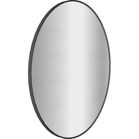 Espejo RIHO Shield redondo, iluminación indirecta, negro, 205555 (1/3)