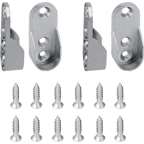 4 pièces Barre de penderie,Support Tringle,Penderie Ovale Support Barre Penderie Alliage depour Tringle Vetement Dressing