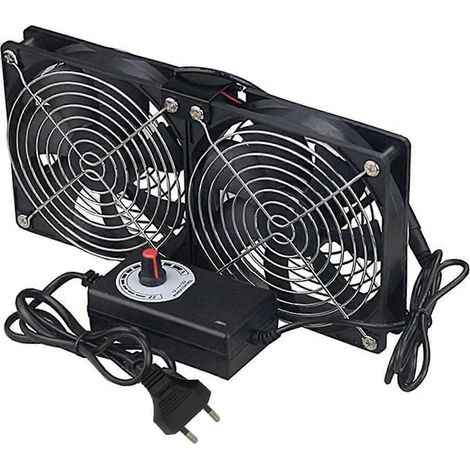 Ventilateur 100V 240V AC à haut débit d'air et variateur de vitesse 100V 240V AC pour une meilleure circulation de l'air dans les bâtiments d'élevage et les poulaillers, multicolore (2 ventilateurs, p (1/5)