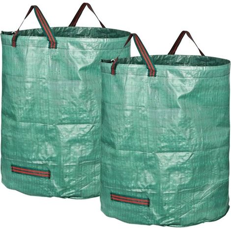 Sacchi da giardino da 272 litri con manici, impermeabili, autoportanti, pieghevoli, robusti e durevoli, set da 2 (1/4)