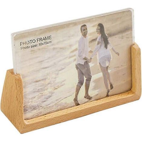Cadre photo en bois en forme de U, porte-cartes postales, support de calendrier de bureau, présentoir à photos pour la maison ou le bureau (Moyen)-16.365cm (1/3)