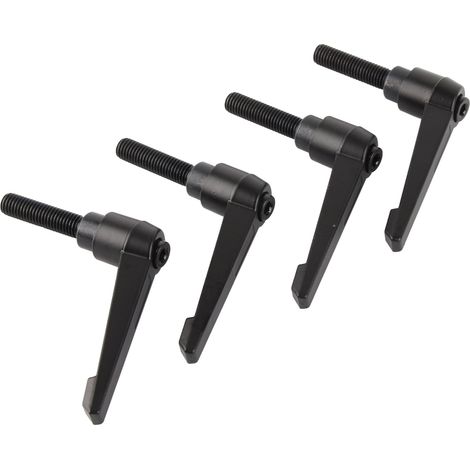 Lot de 4 boutons poussoirs M10 - Poignée de levier de serrage - Poignée de fixation réglable en métal - Poignée réglable - Bouton poussoir à cliquet longueur de la vis 40 mm (1/5)