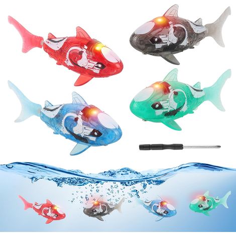 Poissons robots pour chats, lot de 4 poissons électroniques, poissons lumineux, poissons robots pour enfants, poissons électriques pour baignoire, bassine ou aquarium. (1/5)