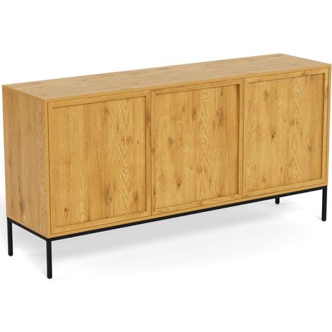 Aparador Norsica 1051, Roble salvaje, 80x158cm, Número de puertas: 040cm, MDF, Aglomerado laminado