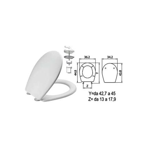 SEDILE WC IN TERMOINDURENTE SEBINO BIANCO CERNIERE NYLON H011 coprivaso copriwater SANIPLAST