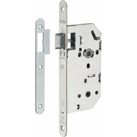 THIRARD - Serrure encastrable Monomax NF bec de cane pour porte intérieur, axe 50mm, bouts ronds, têtière inox - THIRARD (1/2)