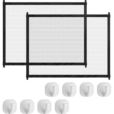 2PCS Barrière Escalier Chien Portable Barrière Sécurité 110x72 cm Escalier Chien Extensible Barriere Chat Sans Percage – Protection Escalier et Porte Appartement avec 8 Crochets Renforces (1/5)