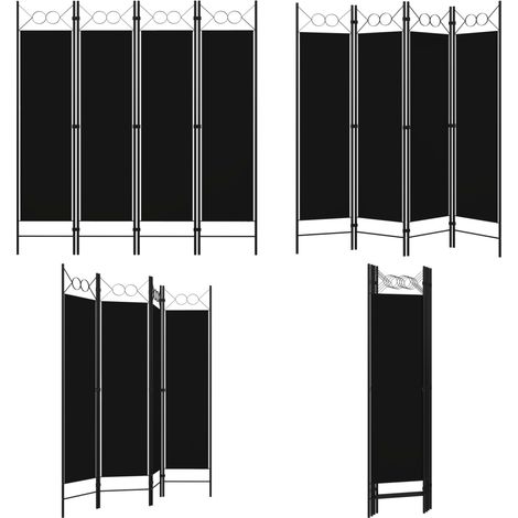 4-tlg. Raumteiler Schwarz 160 x 180 cm - Raumteiler - Dekorationsartikel - Wohnzimmerdeko - Trennwandsystem - Sichtschutz - Home & Living (1/5)