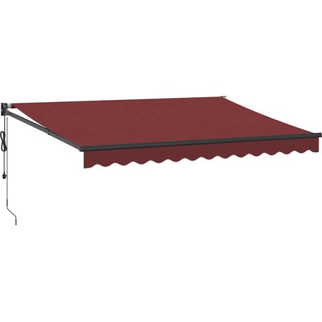 vidaXL Tenda da Sole Retrattile Automatica Bordò 350x250 cm