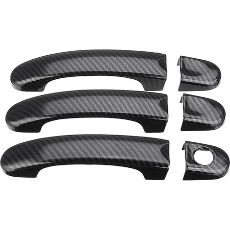 6Pcs Set Abs Carbon 3 Porte Poignées Couvre compatible avec VW Transporter T5 T6 Caddy compatible avec Vans (1/4)