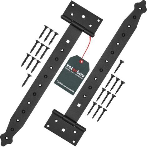 Lot de 2 suspensions en croix 350 mm – Acier résistant aux UV – Revêtement par poudre – Pour portes de jardin et portails-NANOTEH (1/5)