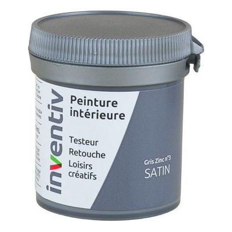Testeur Peinture Intérieure Satin Gris Zinc 3 - INVENTIV - 0,08L