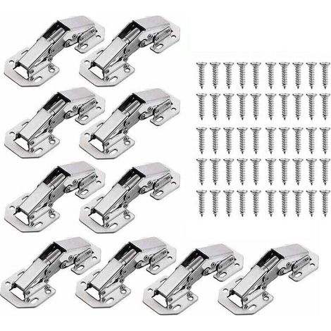 10pcs Cabinet Door Hinges with Screws, 3 Inch 90° Furniture Hinges for Kitchen Cabinet Door MUMU (1/4)