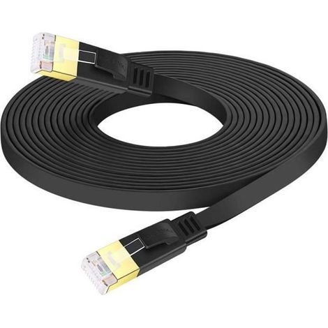 10M Cat 8 Plat Câble Ethernet RJ45 Câble 40Gbps 2000MHz Compatible Routeur Switch Modem Décodeur TV Box Internet PS5 Xbox PC