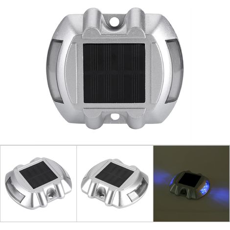 Panel de alumbrado público LED solar impermeable, aluminio fundido a presión, luz azul, 6 LED - Mano (1/4)