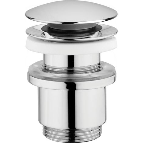 Schläfer 4051002 Piletta Click Clack per Scarico Lavabo Bagno e Bidet Senza Troppopieno, Scarico Universale Pop-up, Misure 1" 1/4, Finitura Ottone Cromato (1/5)