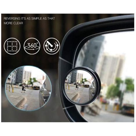 Rétroviseur grand angle, lot de 2 rétroviseurs HD pour voiture, rétroviseurs ronds à 360°, rétroviseur d'angle mort ré (1/3)