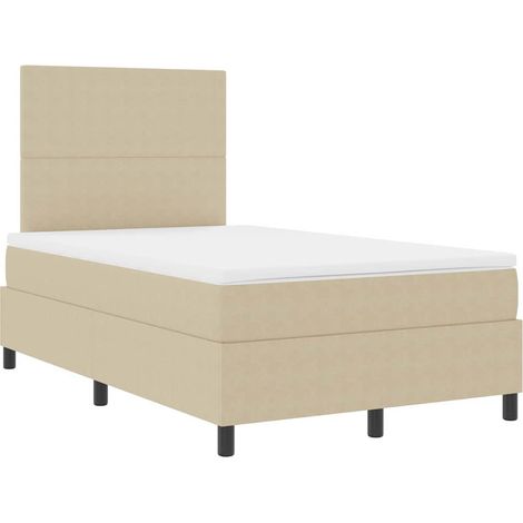 Box Spring Bed with Headboard Light Grey and White 120 x 190 cm vidaXL (1/5)