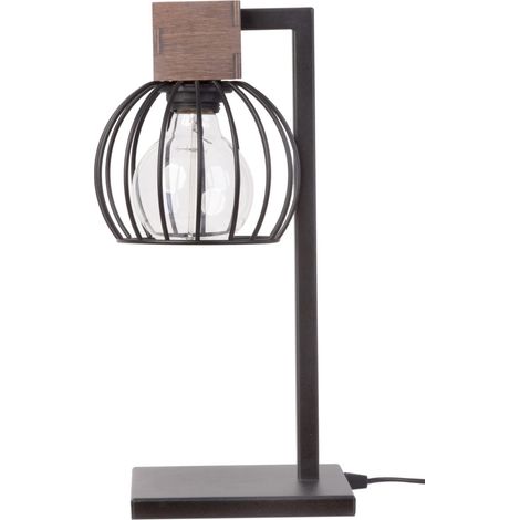Lampe de table filaire noire loft Milan E27 15W Sigma