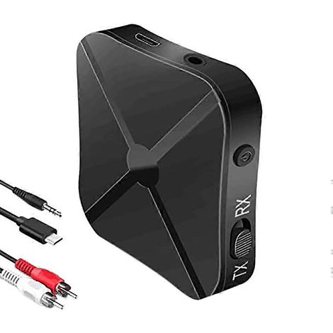 Émetteur-récepteur Bluetooth 5.0 2 en 1, adaptateur Bluetooth avec prise jack 3,5 mm pour l'utilisation simultanée de 2 appareils (émission et réception). (1/5)