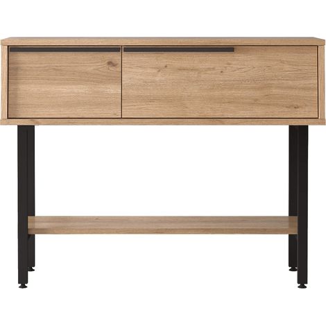 Consola de entrada Rebecca Mobili Hinoki 76x100x29,5 Tablero de partículas  Hierro Roble Claro Gris (1/5)