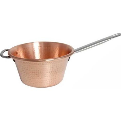 Paiolo in Acciaio Inox con Fondo Induzione Lar 2325, 25 cm, Manico in Rame, Colore Arancio
