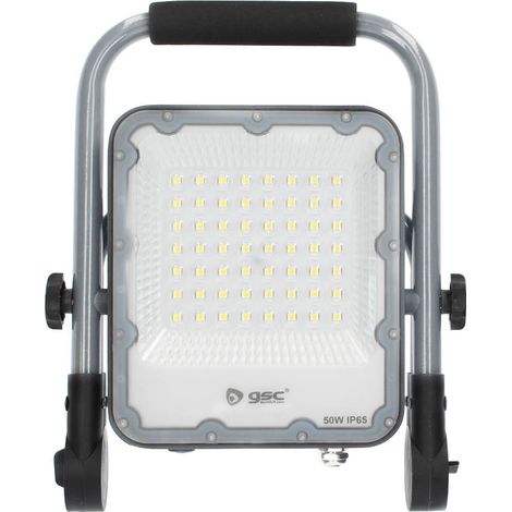 Proiettore LED in alluminio con supporto mobile 50W 6500K IP65 Grigio (1/4)
