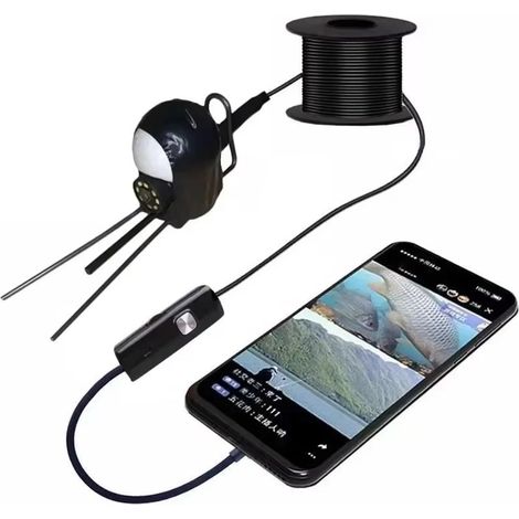 Pour la pêche sur glace, en lac et en bateau Caméra sous-marine Caméra de pêche 5 mégapixels IP68 étanche Caméra endoscopique de pêche sur glace USB type-c Endoscope Détecteur de poissons(3M HD cable) (1/4)