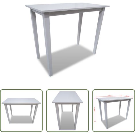 Table de cuisine - Table de bar en bois Blanc (1/5)