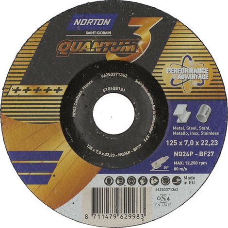 Norton Quantum Disc 125 x 7,0 x 22,2 mm FÜR Metall (1/2)
