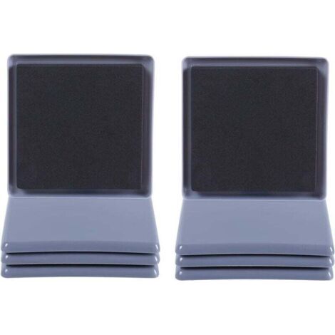 Lot de 8 patins de meubles carrés pour moquette, 9 cm, patins de protection pour tapis de déménagement de meubles, réutilisables pour appareils lourds, bleu clair (1/4)