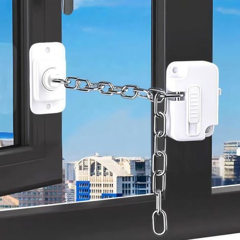 Entrebailleur Fenetre - Verrou De Securite Enfant Sans Perçage - Reglable 3.5 À 19 Cm - Adhesif Puissant - 1 Piece