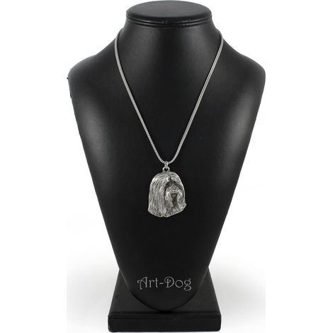 Collie barbuto, Collie delle Highlands - collana con ciondolo a forma di cane su catena d'argento, gioiello unico di Art-Dog (1/5)