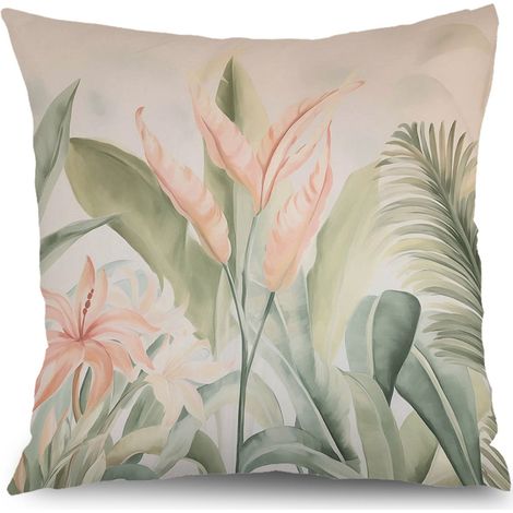 Housse de coussin jardin floral, décoration canapé-lit extérieur,45×45cm (1/5)