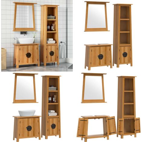 3-tlg. Badmöbel-Set Massivholz Kiefer - Badmöbel - Badschränke - Kiefernholzmöbel - Vintage Badezimmer - Badezimmerausstattung - Home & Living (1/5)