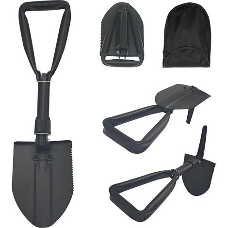 Outdoor Klappspaten 48cm Camping Schaufel Kohlenstoffstahl Tragetasche Jagen (1/5)