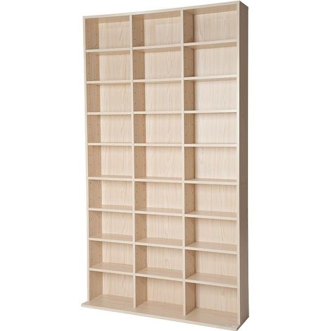 Mueble de almacenamiento para CD/DVD con estantería para 1.000 CD de madera 080000525