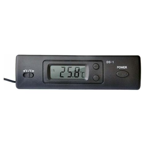 PA Thermometer Mini Autothermometer Elektronisches Thermometer mit Zeitfunktionsanzeige mit Sonde DS-1, Schwarz - Schwarz (1/4)