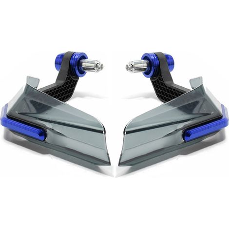 Protecteur de manche moto - Garde-main haute résistance en aluminium T6 et ABS, déflecteur de vent pour manubrio 18-21mm, bleu, 2 pièces. (1/5)