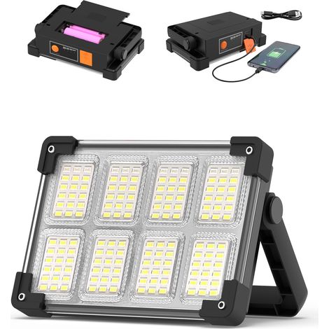Projecteur LED Rechargeable, Lampe de Chantier Extérieur Portable (1/5)