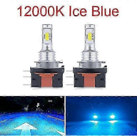 Convient pour 2 ampoules LED H15 H11B H8B sans défaut, puce CSP-3570, phares 80 W 20 000 lm, feux de jour, kit d'éclairage automobile, 6 500 K blanc jaune bleu (1/5)