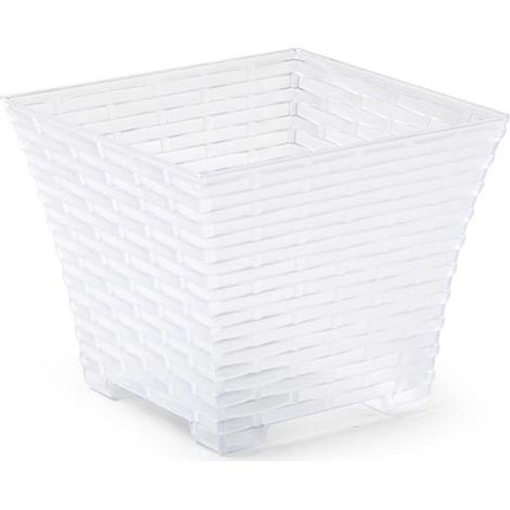 MACETA RATTAN CUADRADA 15 CM TRANSPARENTE