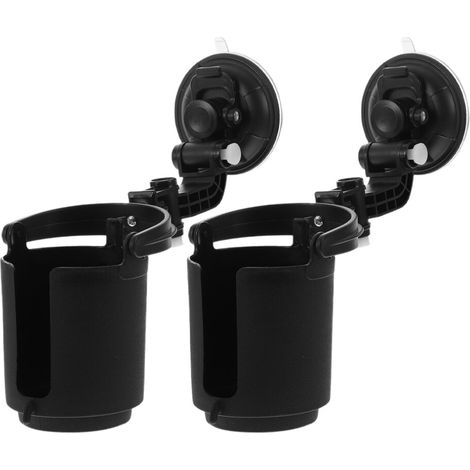 Set di 2 portabicchieri per auto in ABS nero, facili da installare. (1/2)