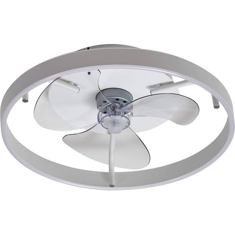 Lindby Ventilador de techo con lámpara 'Momitu' en Blanco Aluminio
